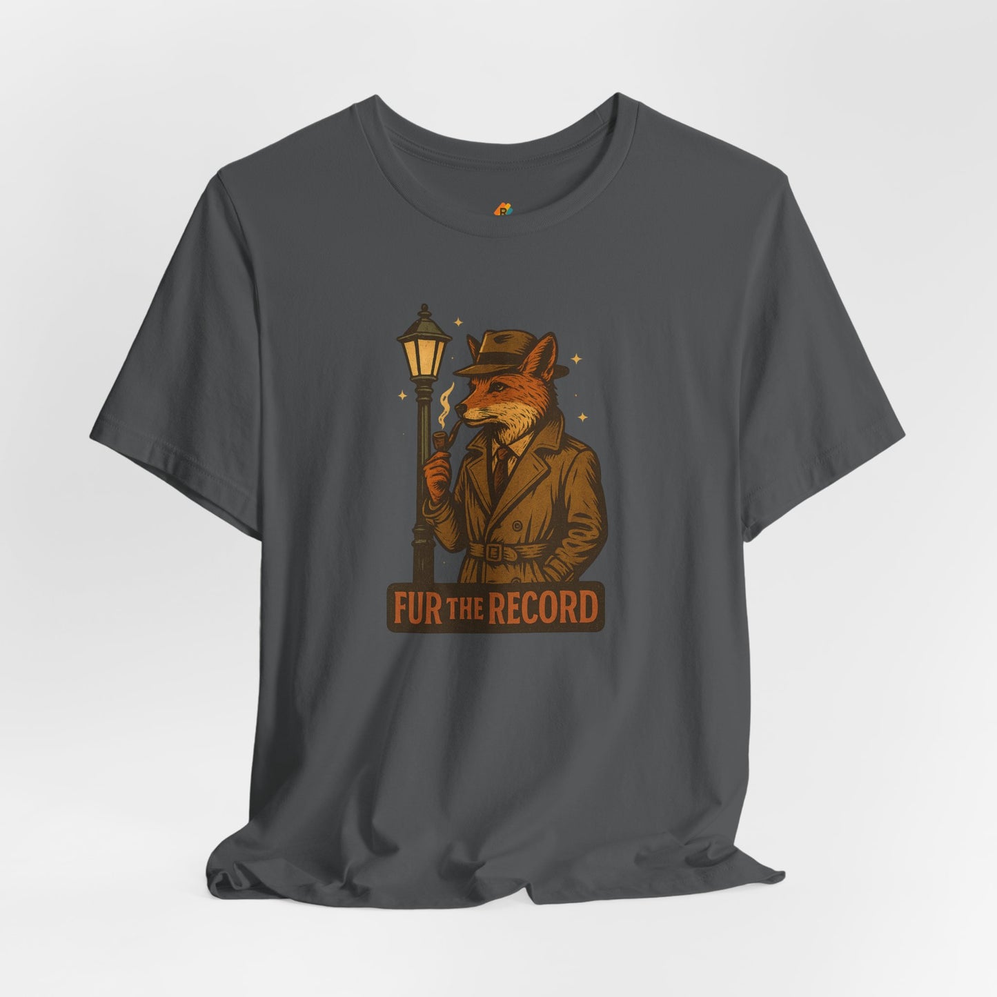 Fur the Record - Old School Retro Detective Fox - Unisex 100% Cotton T-shirt