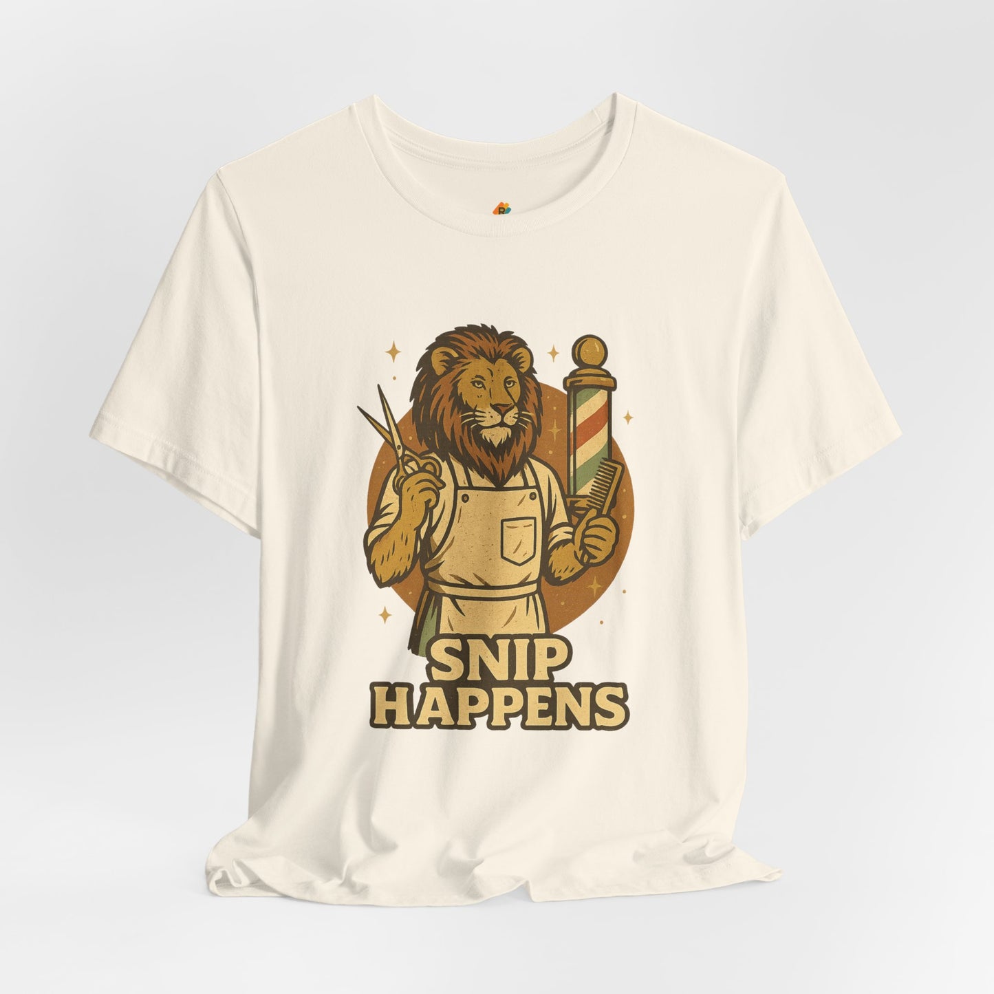 Snip Happens - Retro Vintage Funny Old School Lion Hairdresser - Unisex 100% Cotton T-shirt