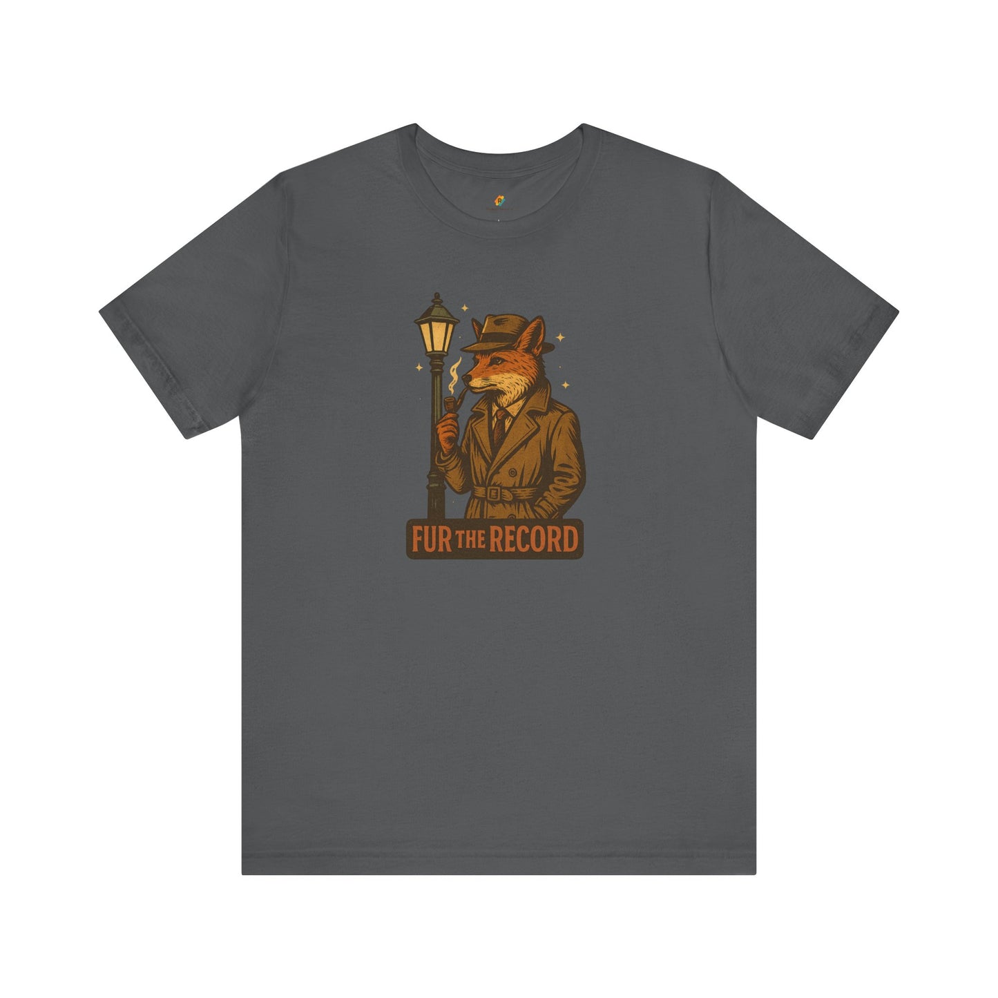 Fur the Record - Old School Retro Detective Fox - Unisex 100% Cotton T-shirt