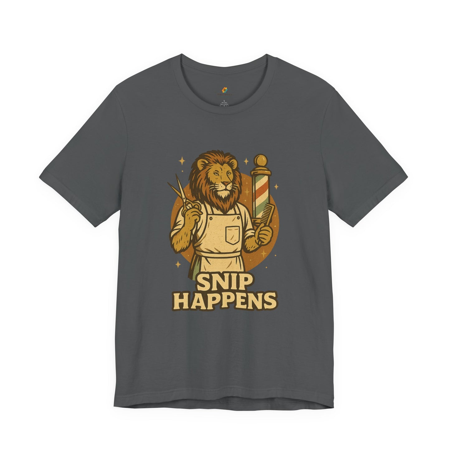 Snip Happens - Retro Vintage Funny Old School Lion Hairdresser - Unisex 100% Cotton T-shirt