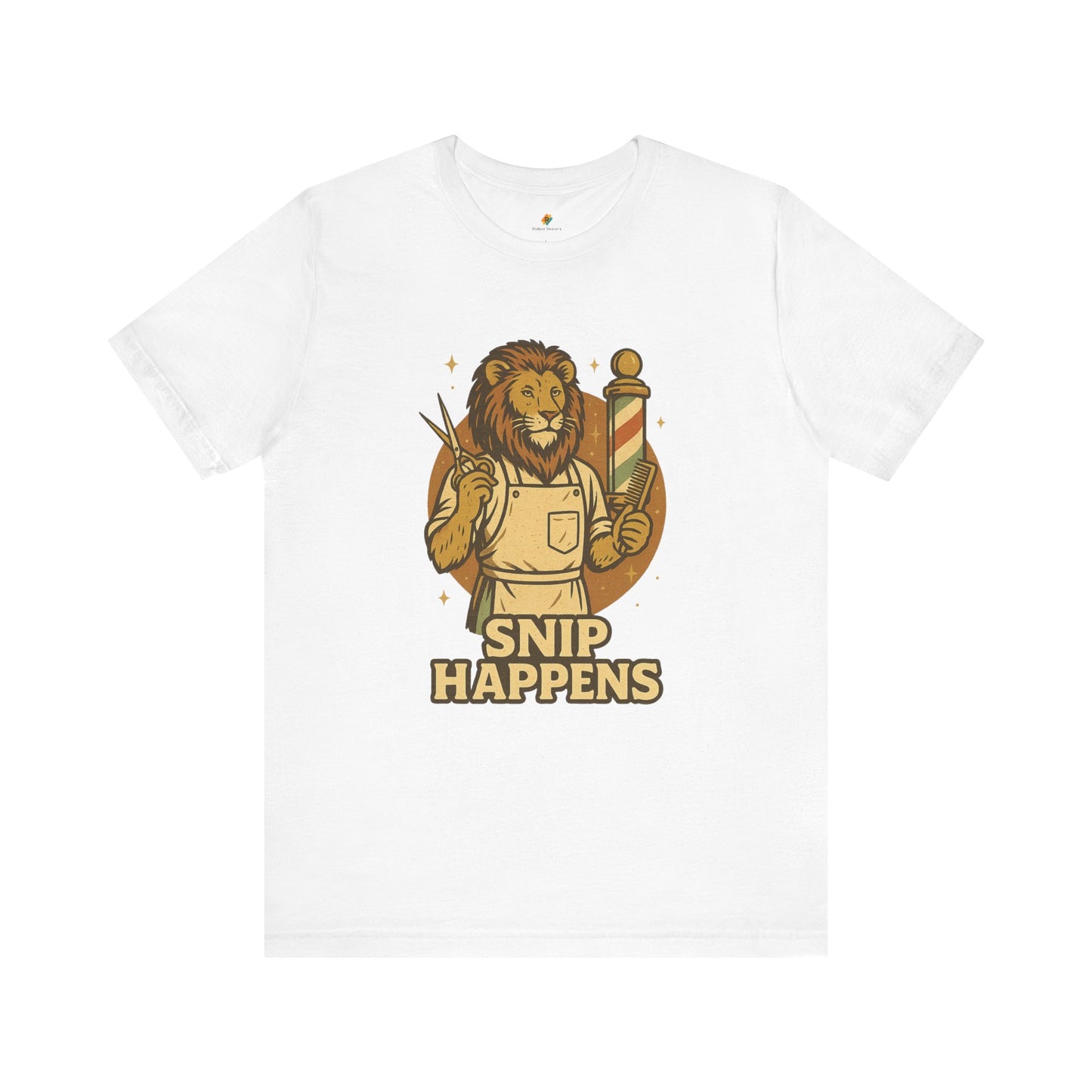 Snip Happens - Retro Vintage Funny Old School Lion Hairdresser - Unisex 100% Cotton T-shirt