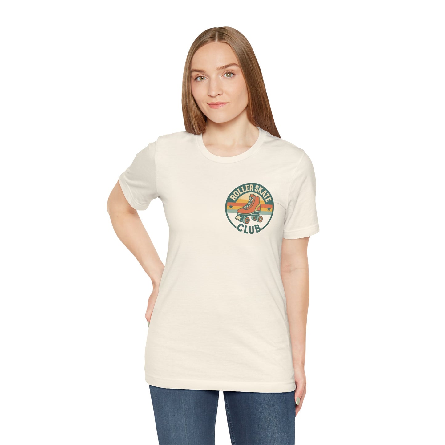 Retro Roller Skate Club Logo - Unisex 100% Cotton T-shirt