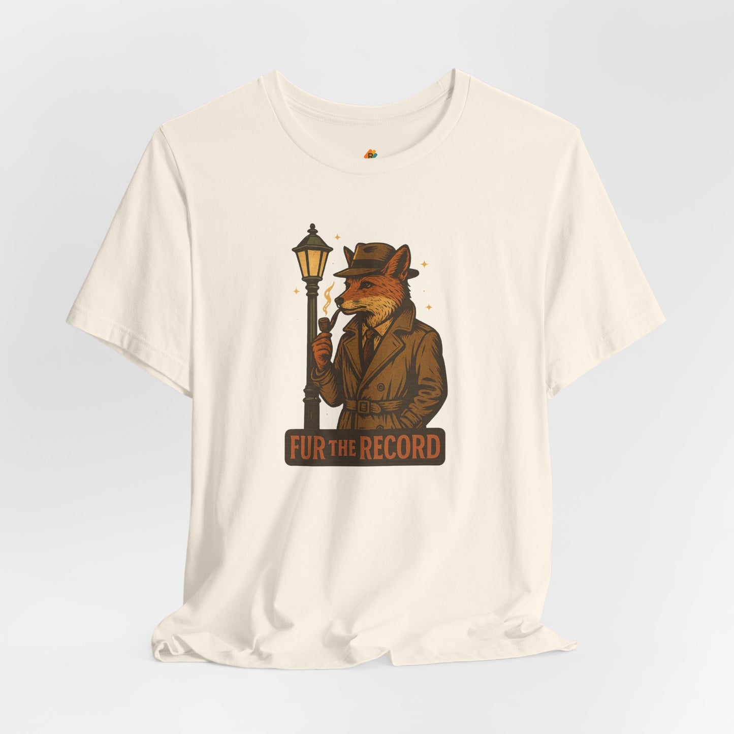 Fur the Record - Old School Retro Detective Fox - Unisex 100% Cotton T-shirt