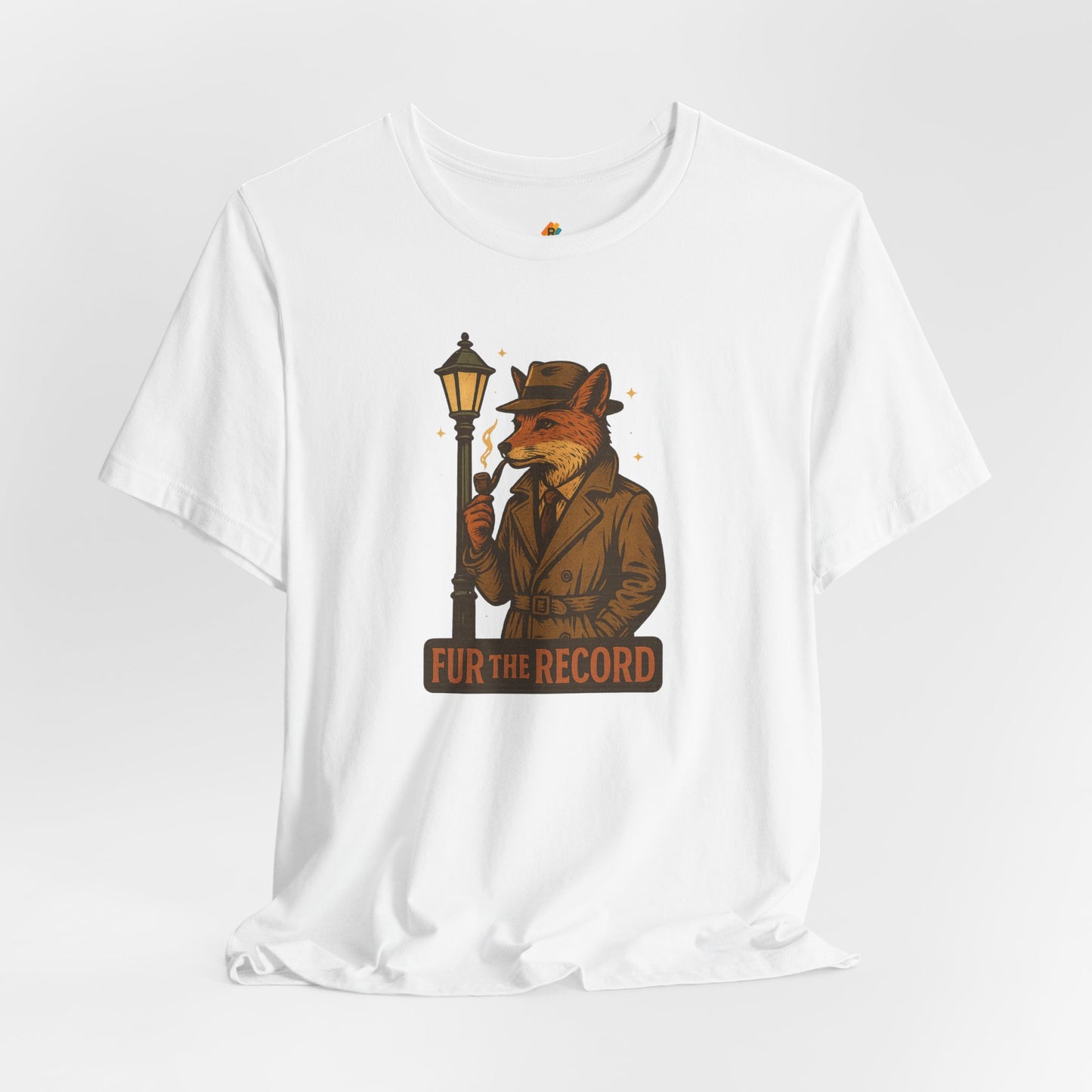 Fur the Record - Old School Retro Detective Fox - Unisex 100% Cotton T-shirt