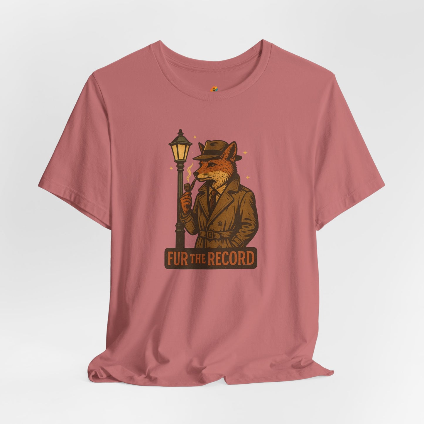 Fur the Record - Old School Retro Detective Fox - Unisex 100% Cotton T-shirt