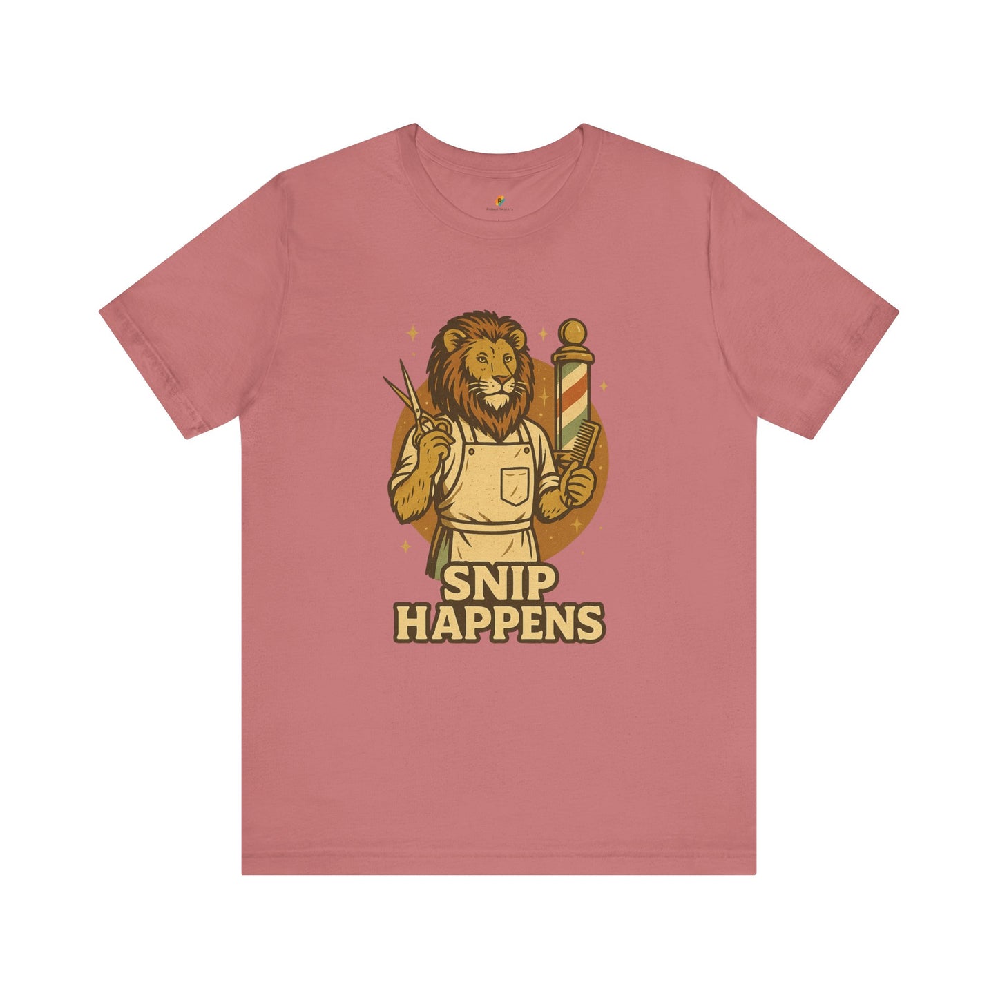 Snip Happens - Retro Vintage Funny Old School Lion Hairdresser - Unisex 100% Cotton T-shirt