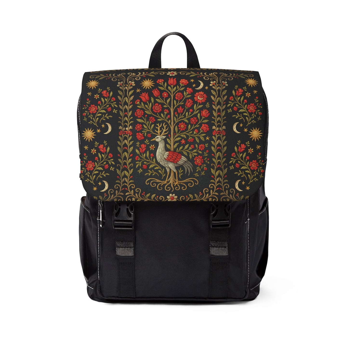 final Életfa Bohemian Floral Backpack, Stylish Shoulder Bag, Casual Daypack, Trendy Travel Backpack, Unique Gift for Nature Lovers