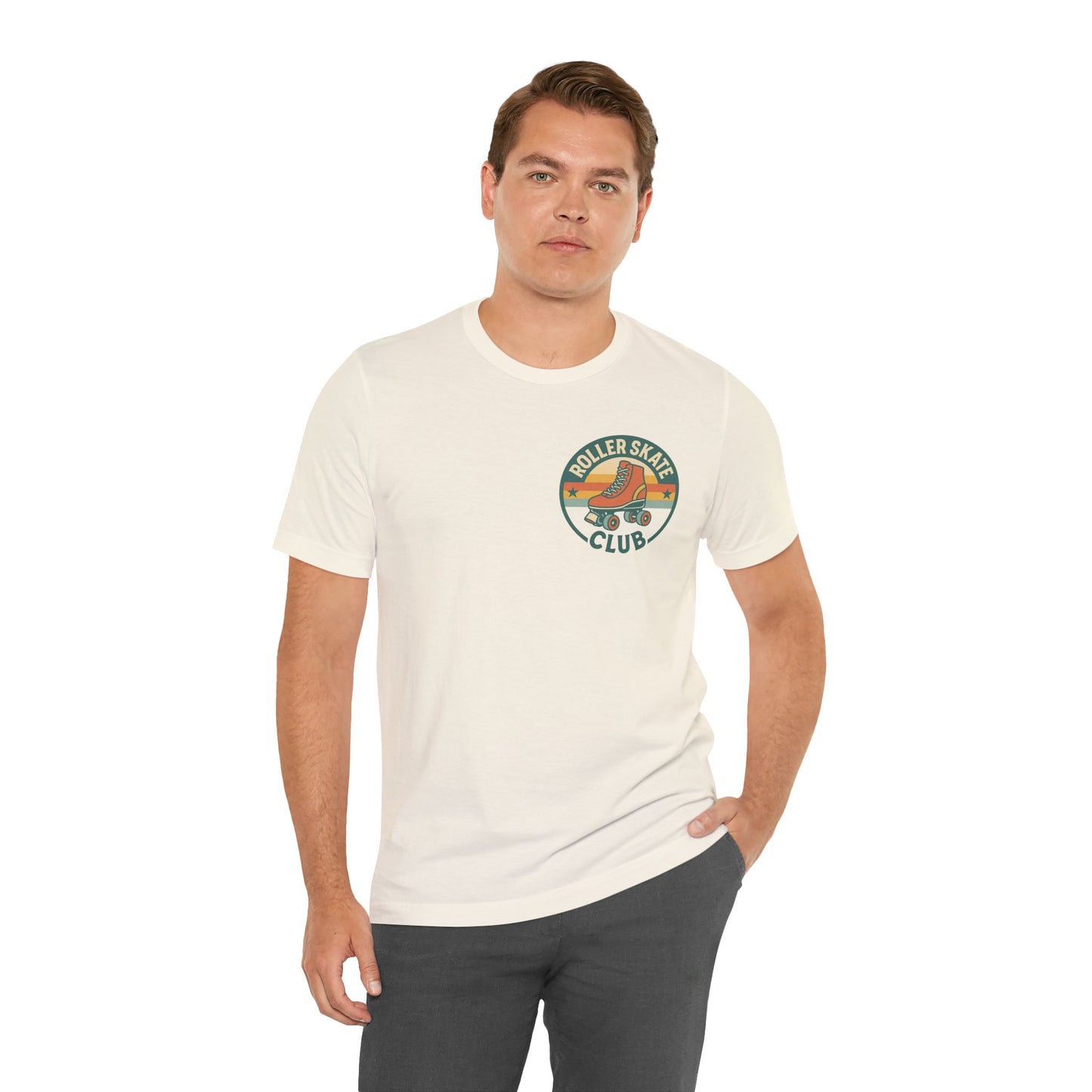 Retro Roller Skate Club Logo - Unisex 100% Cotton T-shirt