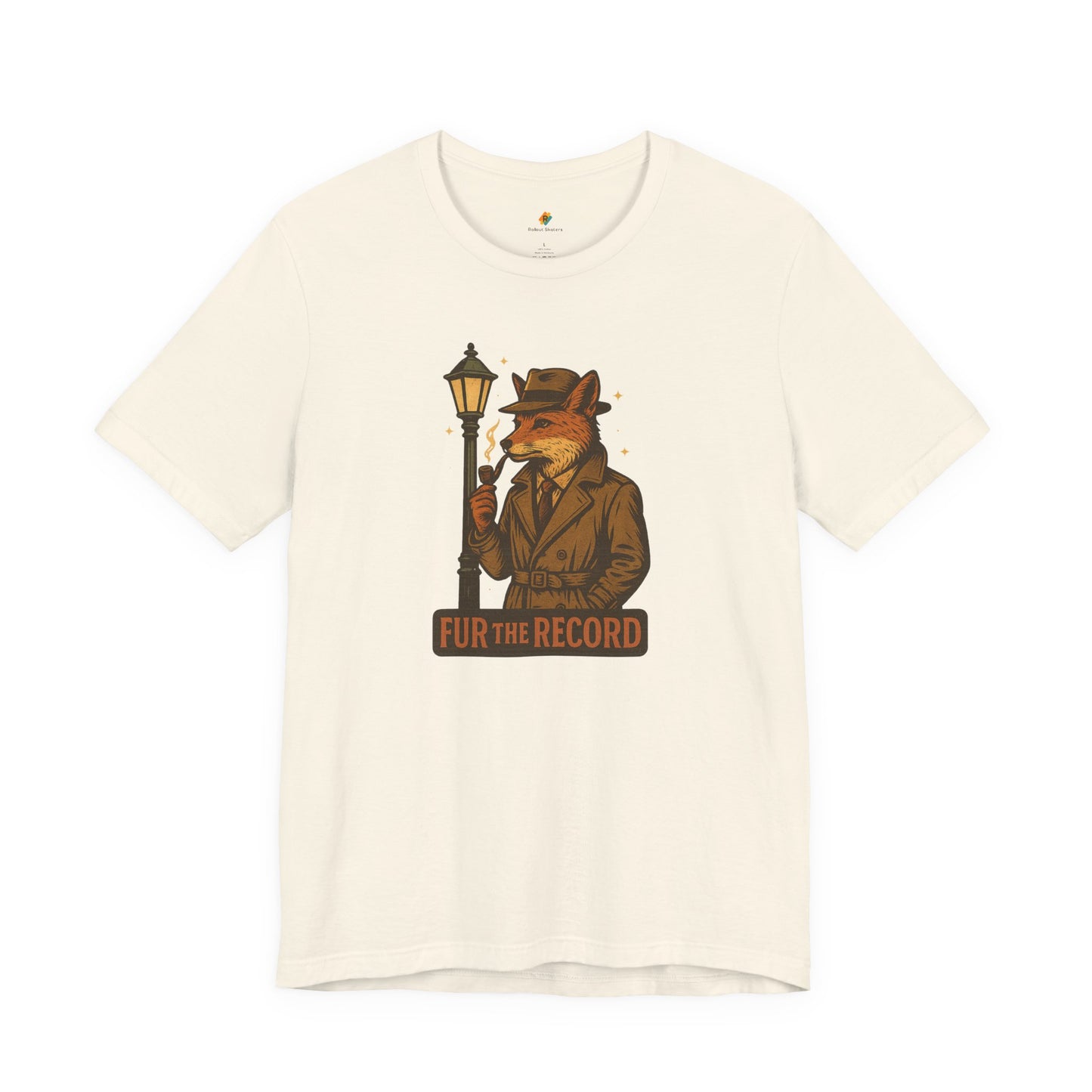Fur the Record - Old School Retro Detective Fox - Unisex 100% Cotton T-shirt