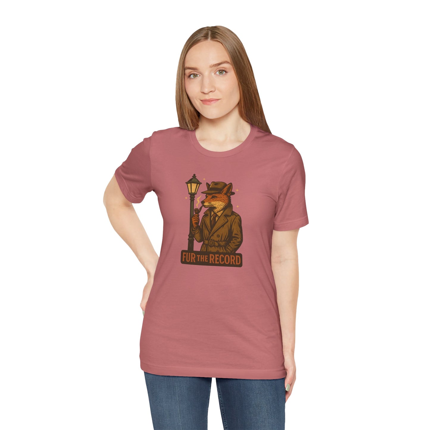 Fur the Record - Old School Retro Detective Fox - Unisex 100% Cotton T-shirt
