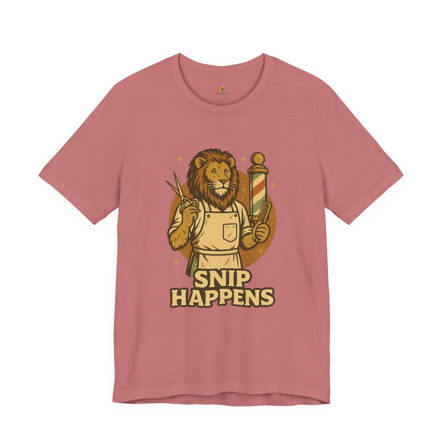 Snip Happens - Retro Vintage Funny Old School Lion Hairdresser - Unisex 100% Cotton T-shirt