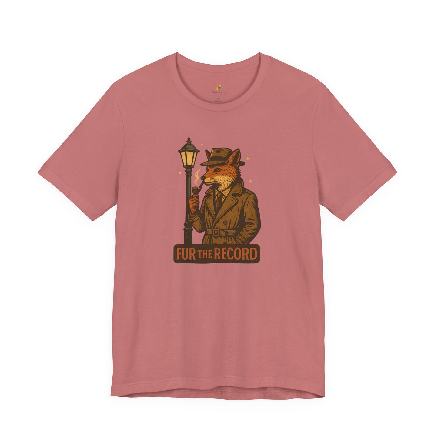 Fur the Record - Old School Retro Detective Fox - Unisex 100% Cotton T-shirt