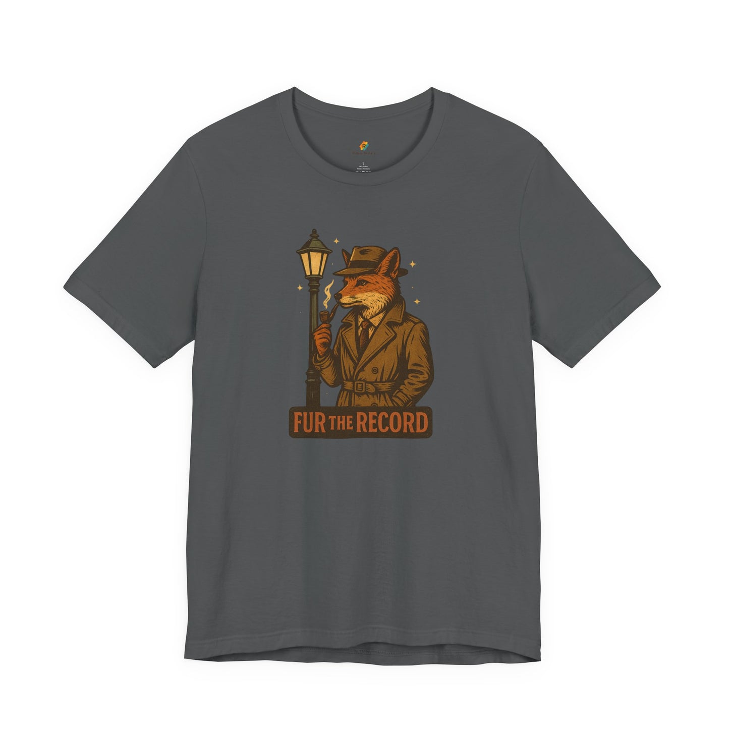 Fur the Record - Old School Retro Detective Fox - Unisex 100% Cotton T-shirt