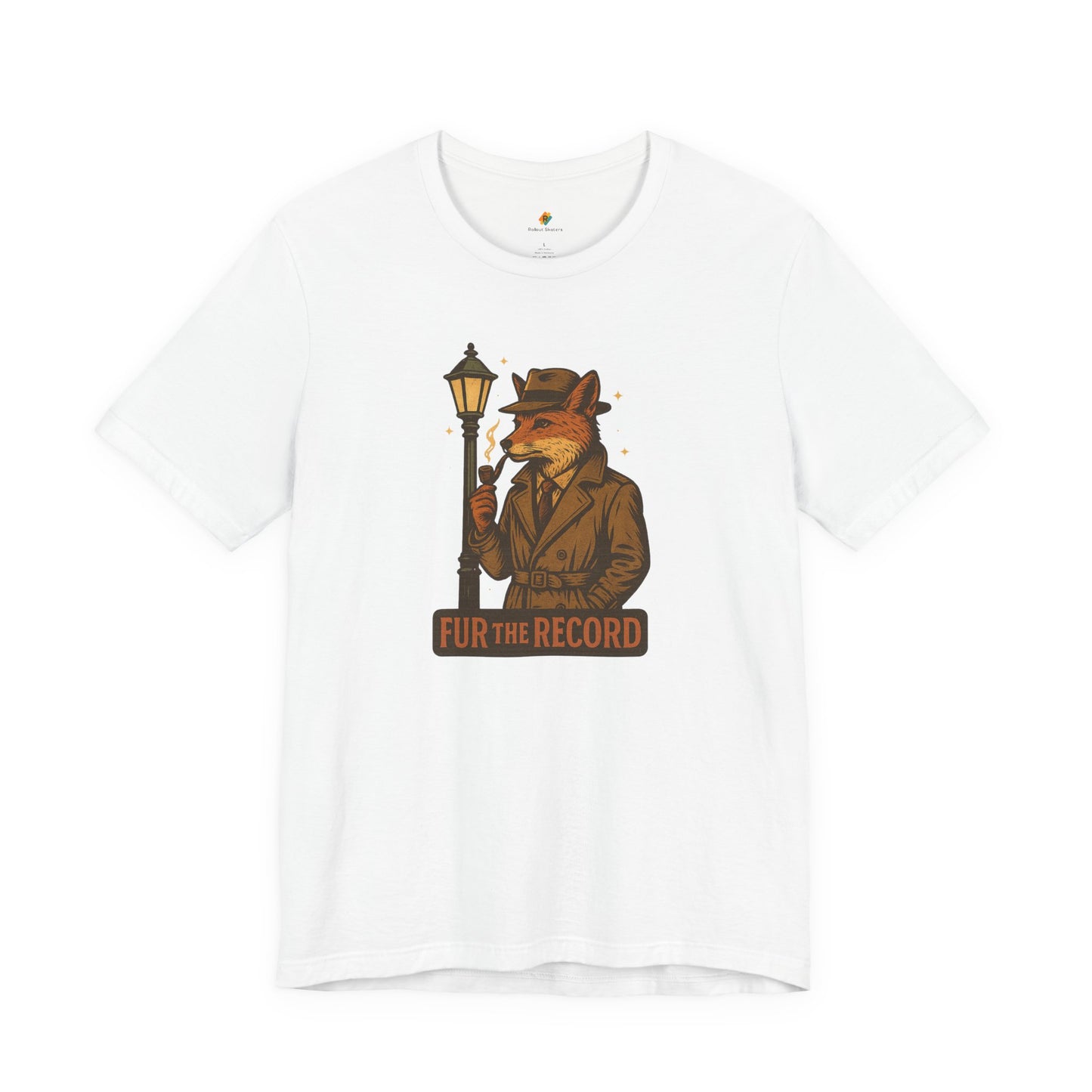 Fur the Record - Old School Retro Detective Fox - Unisex 100% Cotton T-shirt