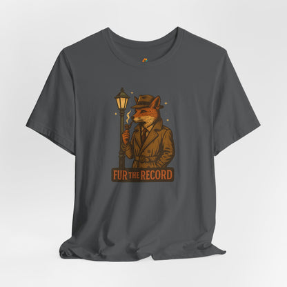 Fur the Record - Old School Retro Detective Fox - Unisex 100% Cotton T-shirt
