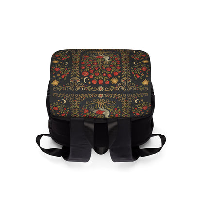 final Életfa Bohemian Floral Backpack, Stylish Shoulder Bag, Casual Daypack, Trendy Travel Backpack, Unique Gift for Nature Lovers