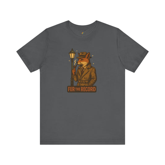 Fur the Record - Old School Retro Detective Fox - Unisex 100% Cotton T-shirt
