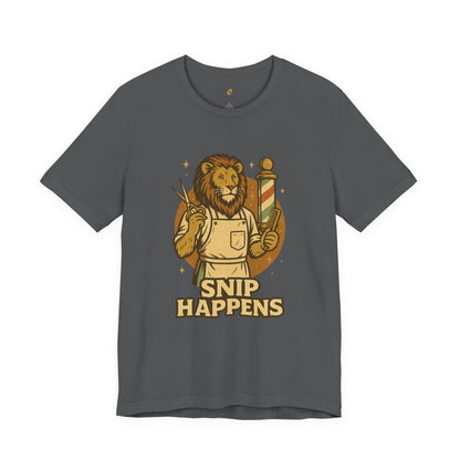 Snip Happens - Retro Vintage Funny Old School Lion Hairdresser - Unisex 100% Cotton T-shirt