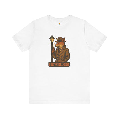 Fur the Record - Old School Retro Detective Fox - Unisex 100% Cotton T-shirt