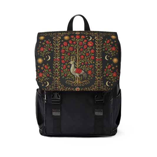 final Életfa Bohemian Floral Backpack, Stylish Shoulder Bag, Casual Daypack, Trendy Travel Backpack, Unique Gift for Nature Lovers