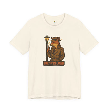 Fur the Record - Old School Retro Detective Fox - Unisex 100% Cotton T-shirt