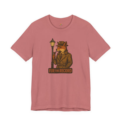 Fur the Record - Old School Retro Detective Fox - Unisex 100% Cotton T-shirt