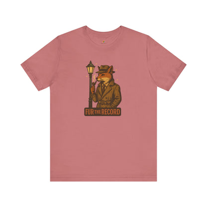 Fur the Record - Old School Retro Detective Fox - Unisex 100% Cotton T-shirt