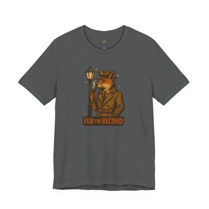 Fur the Record - Old School Retro Detective Fox - Unisex 100% Cotton T-shirt