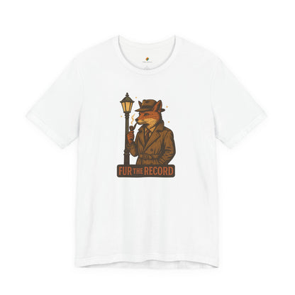 Fur the Record - Old School Retro Detective Fox - Unisex 100% Cotton T-shirt